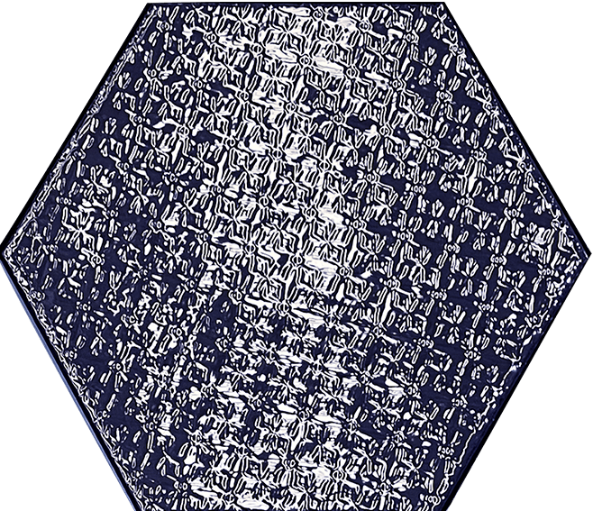 ROCED Hexagon Provenza Provenza Decor սալիկ՝ մուգ կապույտ, փայլուն