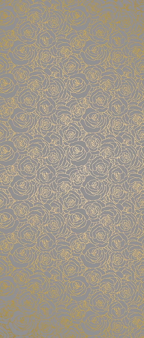 ROCED Roses Contour Grey base tile in Gold