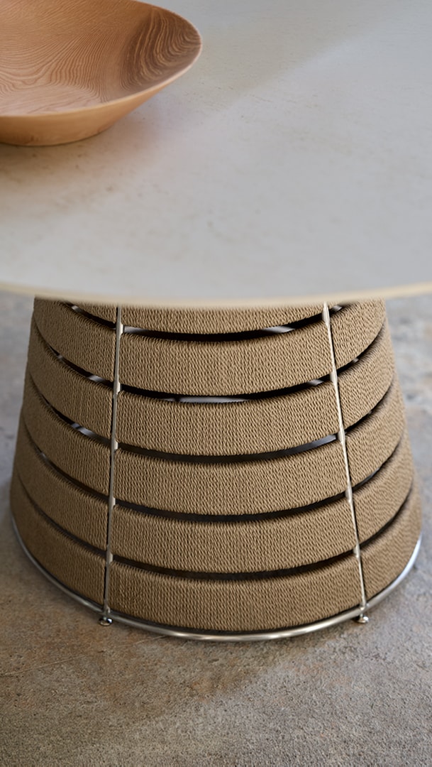 GANDIABLASCO Cord ճաշասեղան Ø130 սմ, ինտերիերում