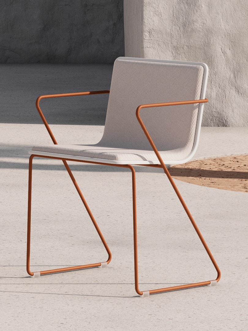 GANDIABLASCO Espagueti dining armchair, upholstered, detail